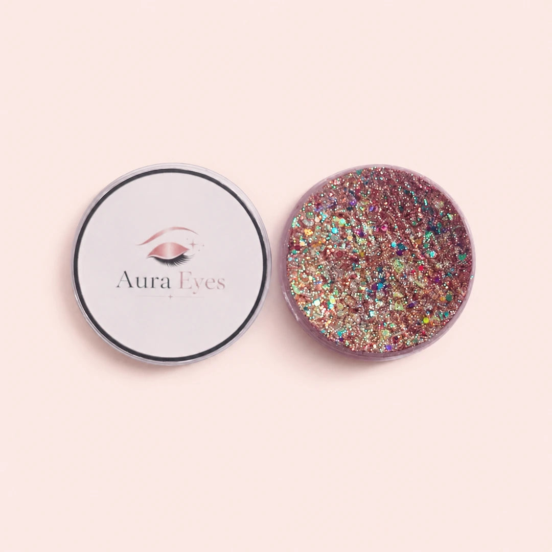 Aura Eyes 3D Rose-Pink Holographic Glitter