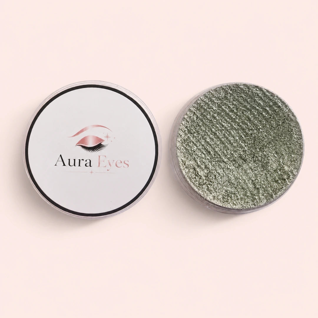 Aura Eyes Silver-Green Shimmer